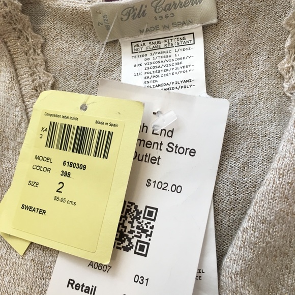 { Pili Carrera } Gold Embroidered Sweater - Picture 4 of 5